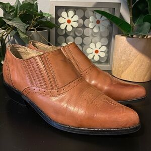 Vtg dingo Van Post Leather Low Cut Weatern Ankle Booties